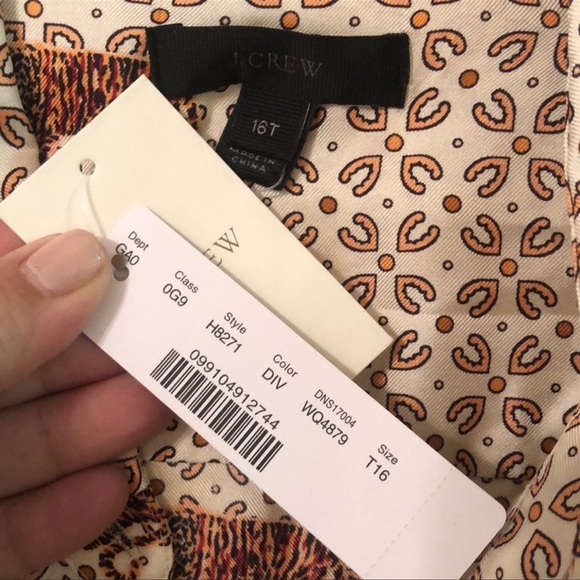 NWT J. Crew silk tiger print shirt | Size 16 - Picture 7 of 7